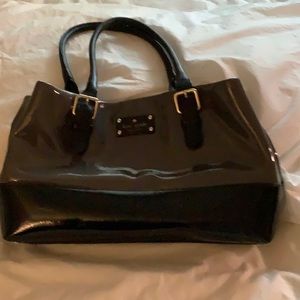Kate Spade Black and gray patten leather tote bag